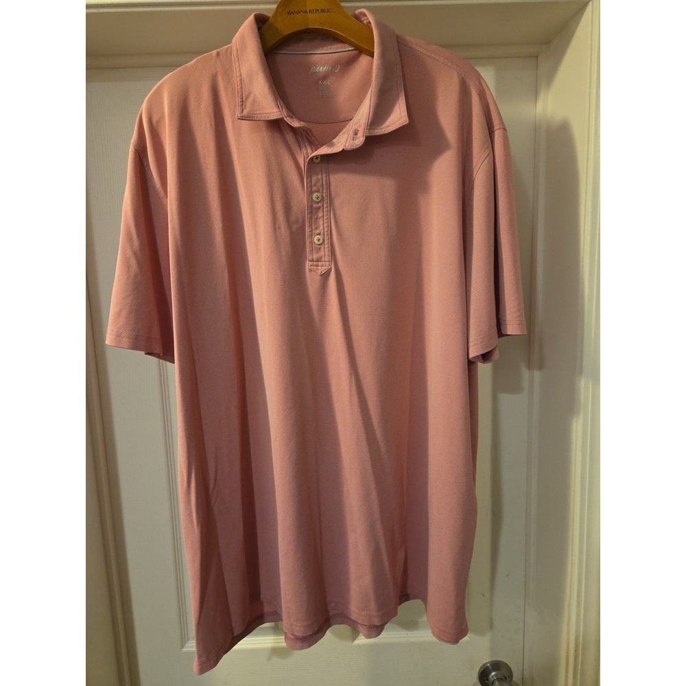 Johnnie-O West Coast Prep Mens‎ Long Sleeve Pink Polo Shirt Size XXLarge